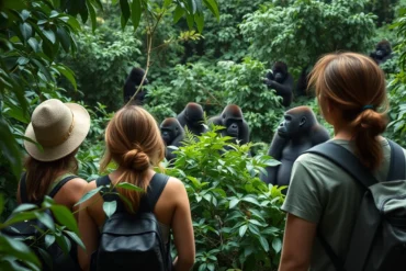 Mountain gorillas in Uganda, responsible wildlife tourism